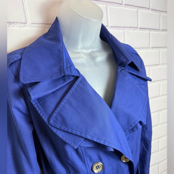 Express Women's Blue Double-Breasted Trench Coat Size SP - Picture 6 of 12
